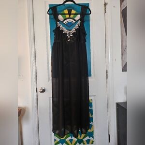 Elegant Black Sheer Nightgown By Linea Donatella